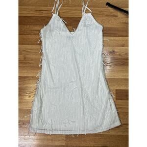 Lulu’s sequin fringe mini dress disco 70’s flapper style sz S